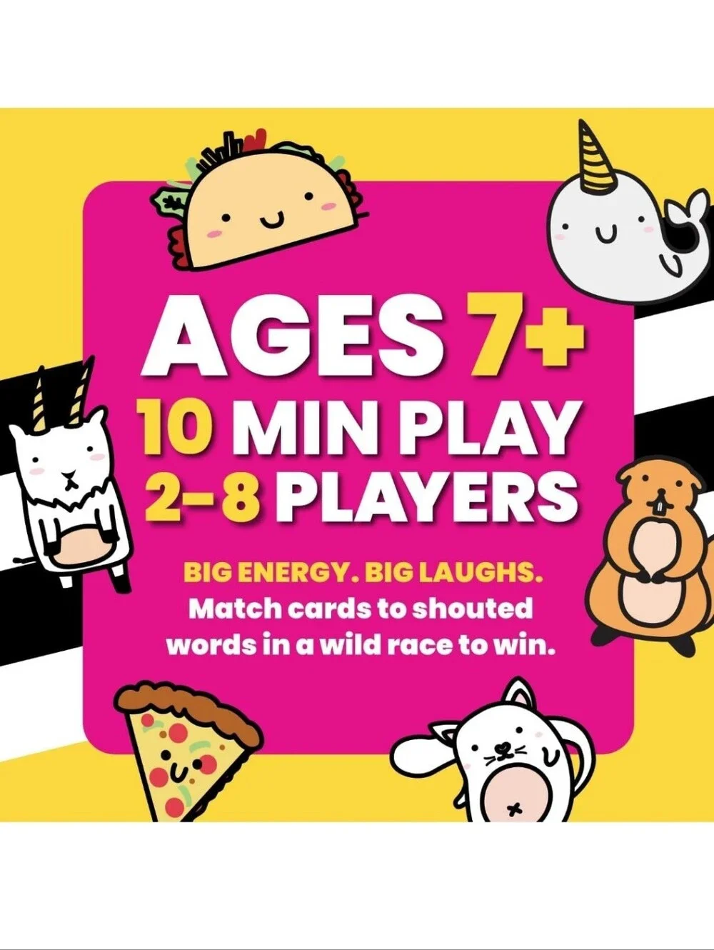 Taco Cat Goat Cheese Pizza Card Game - Pink & Yellow